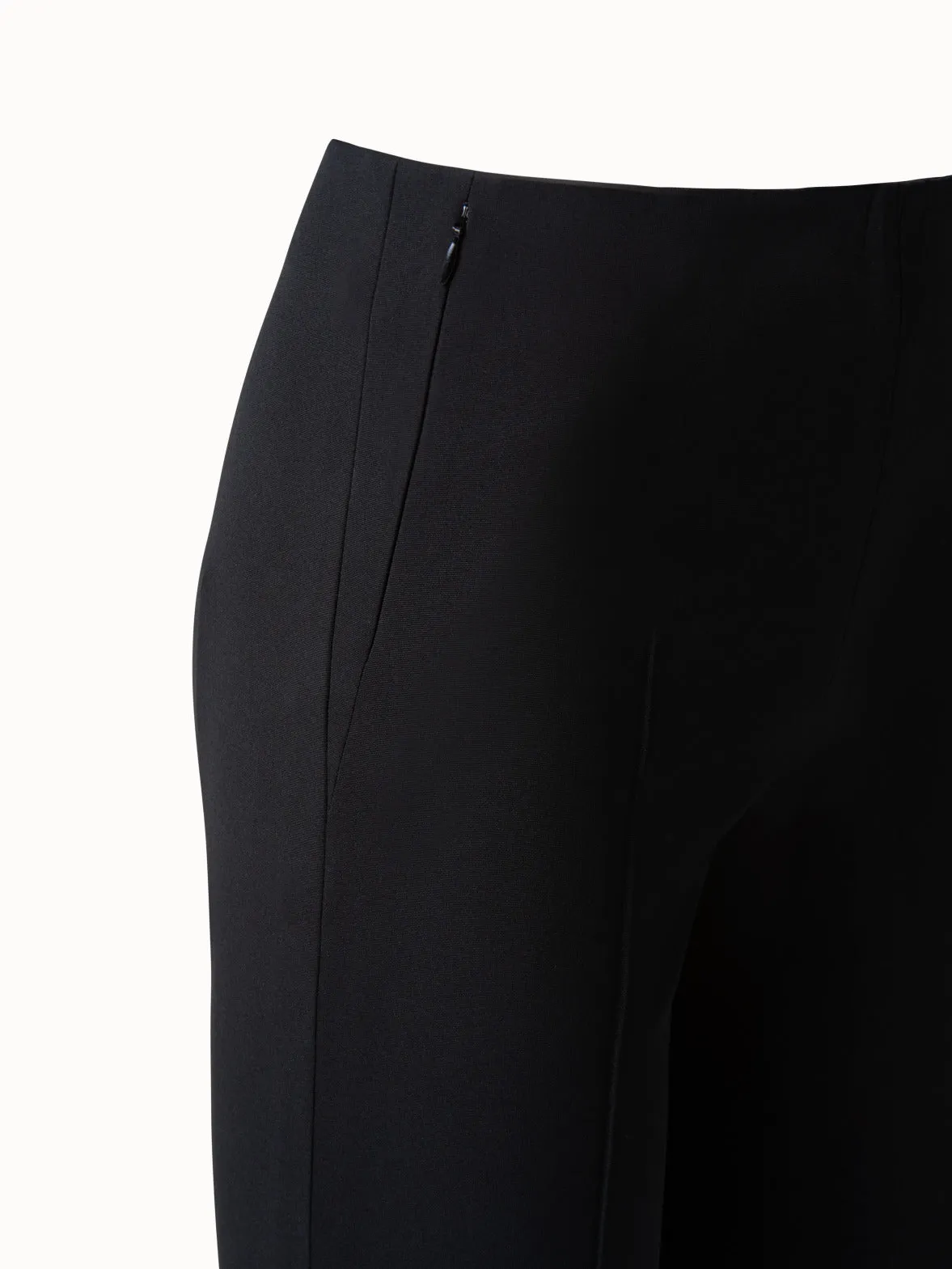 Slim Silk Stretch Crêpe Pants