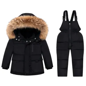 Snowsuit Overalls Down Jacket Parka and Jumpsuit Set for Boys Girls 1-5T