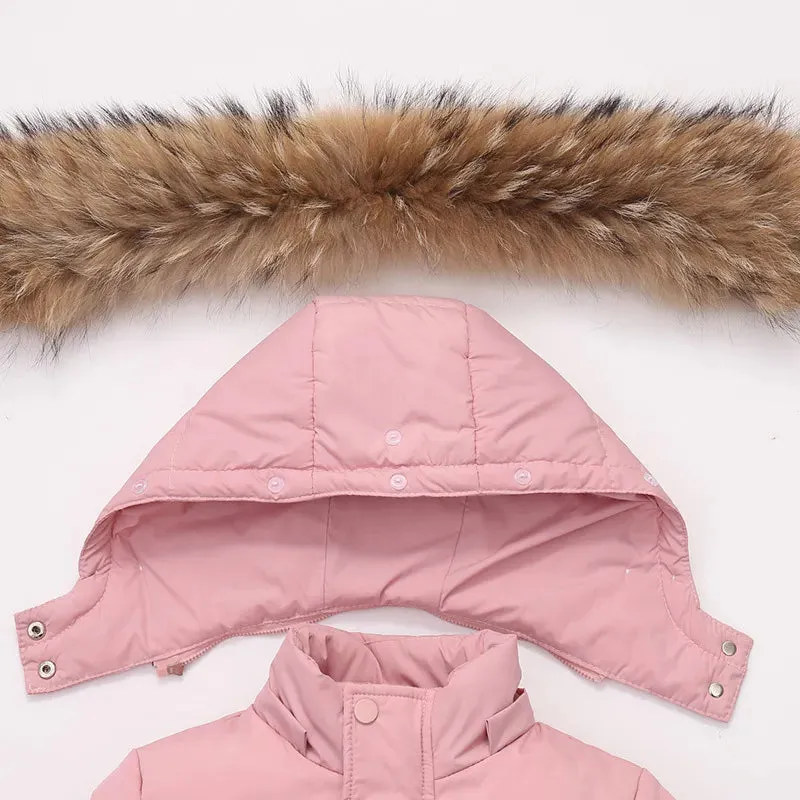 Snowsuit Overalls Down Jacket Parka and Jumpsuit Set for Boys Girls 1-5T