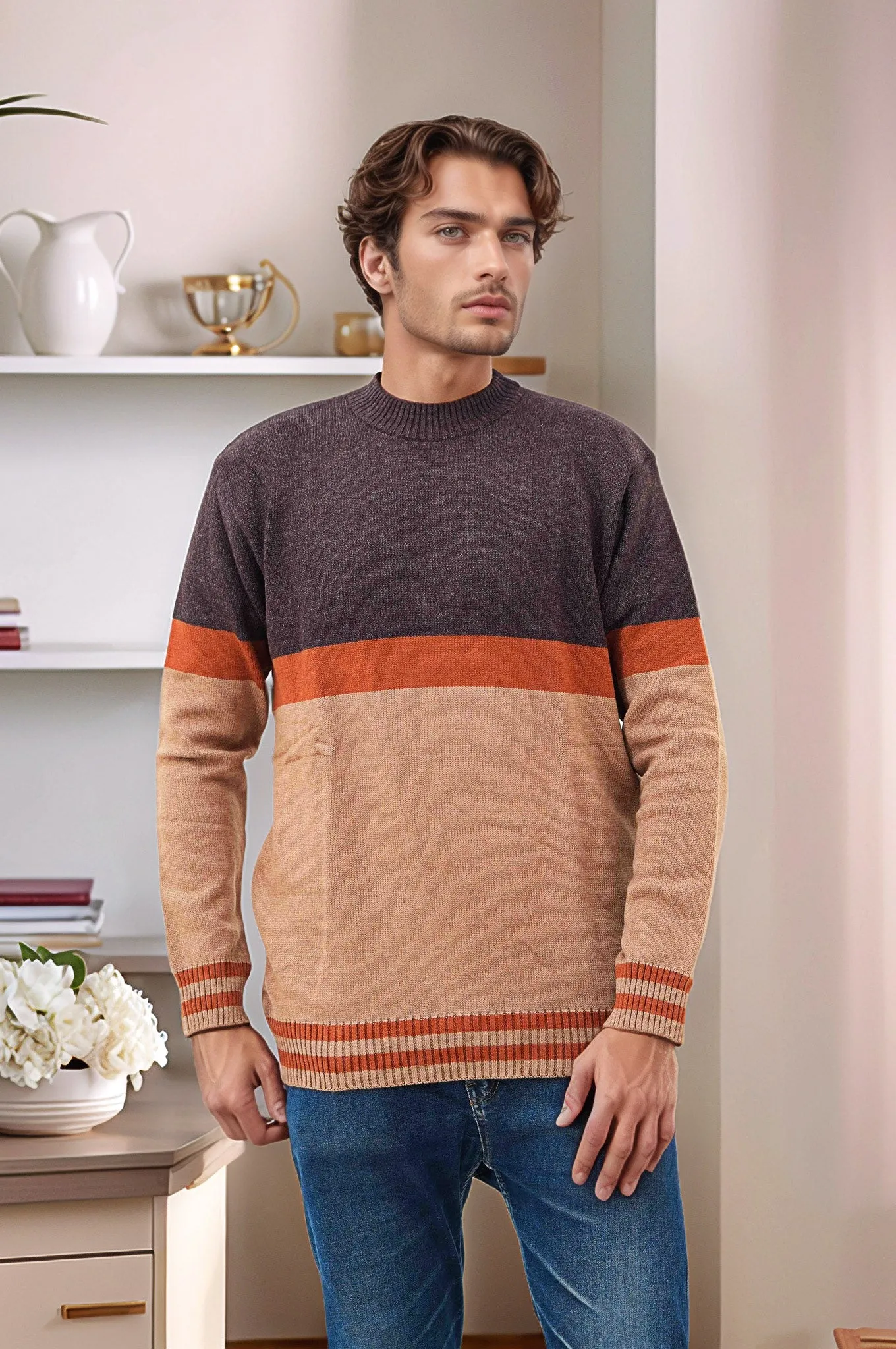 Soft Acrylic Wool Round Neck Sweater