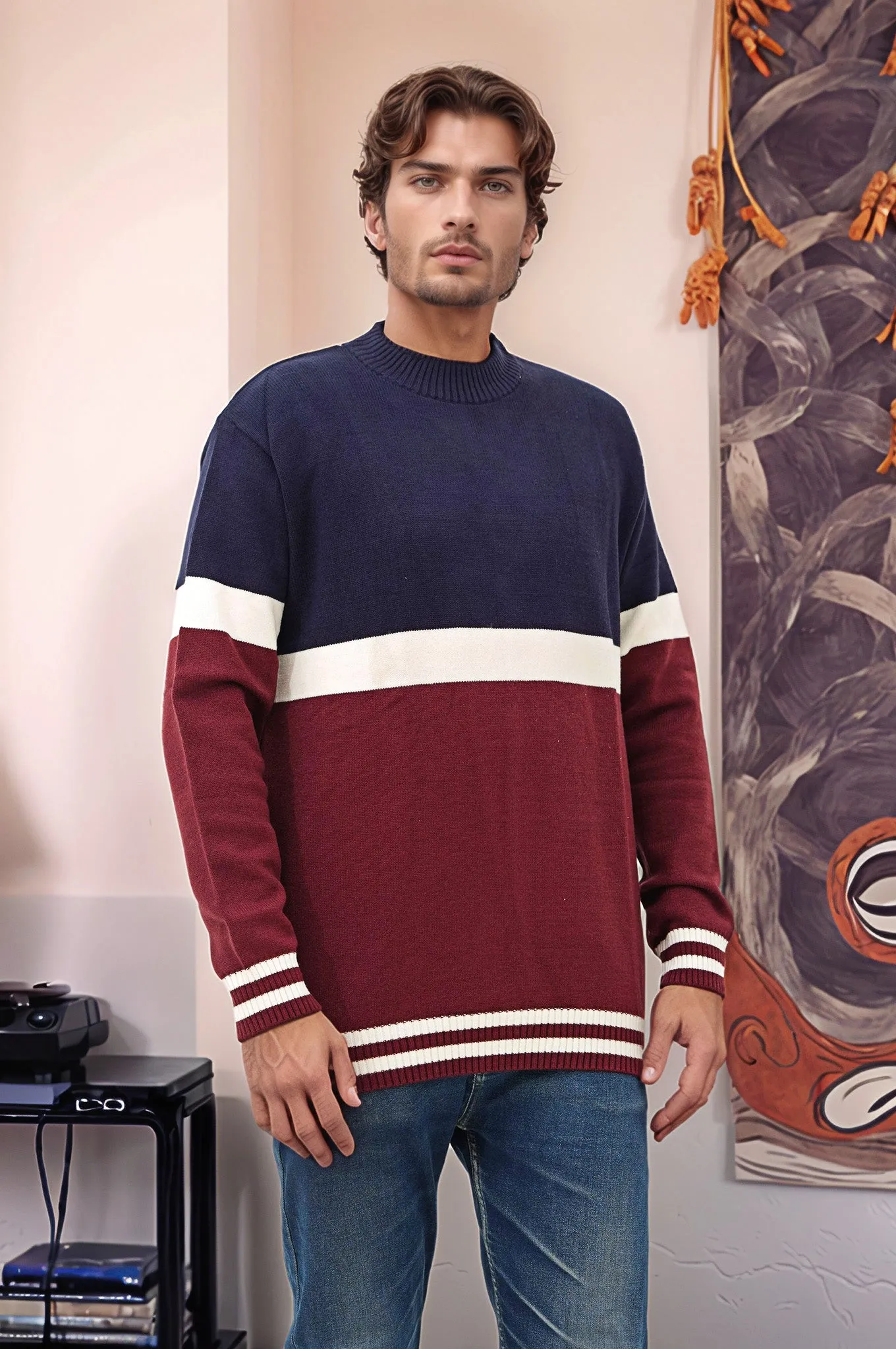 Soft Acrylic Wool Round Neck Sweater
