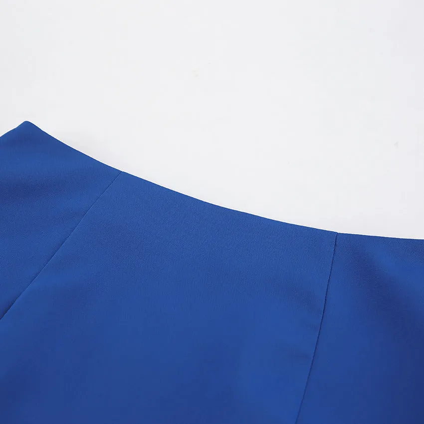 Solid Color Jacket Split Short Skirt Two Piece Suit