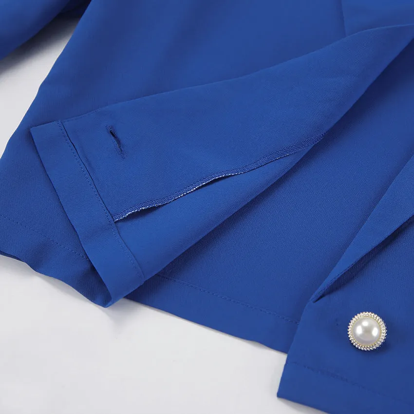 Solid Color Jacket Split Short Skirt Two Piece Suit
