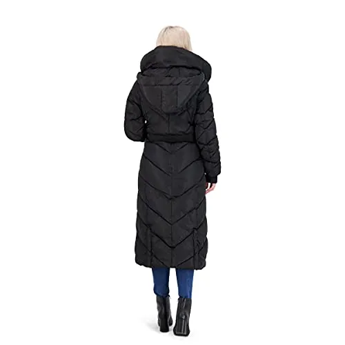 Steve Madden Women's Chevron Maxi Puffer Coat