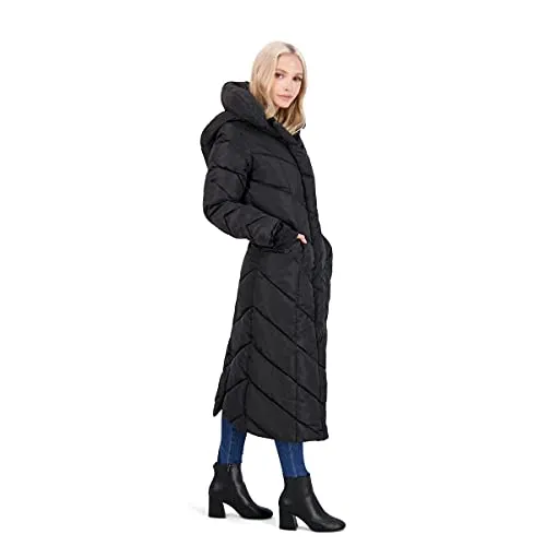 Steve Madden Women's Chevron Maxi Puffer Coat