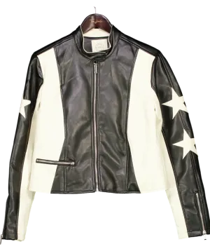 Stoosh Black Faux Leather Jacket UK M