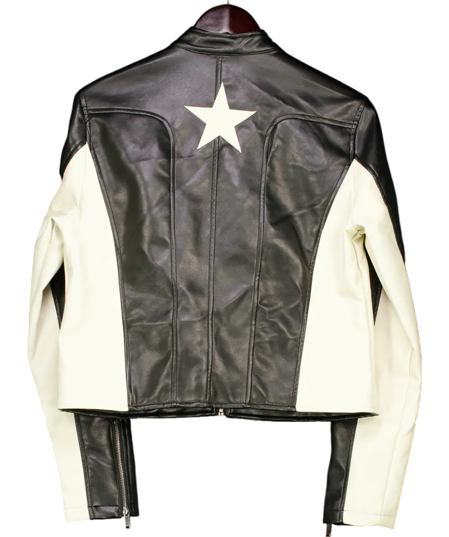 Stoosh Black Faux Leather Jacket UK M