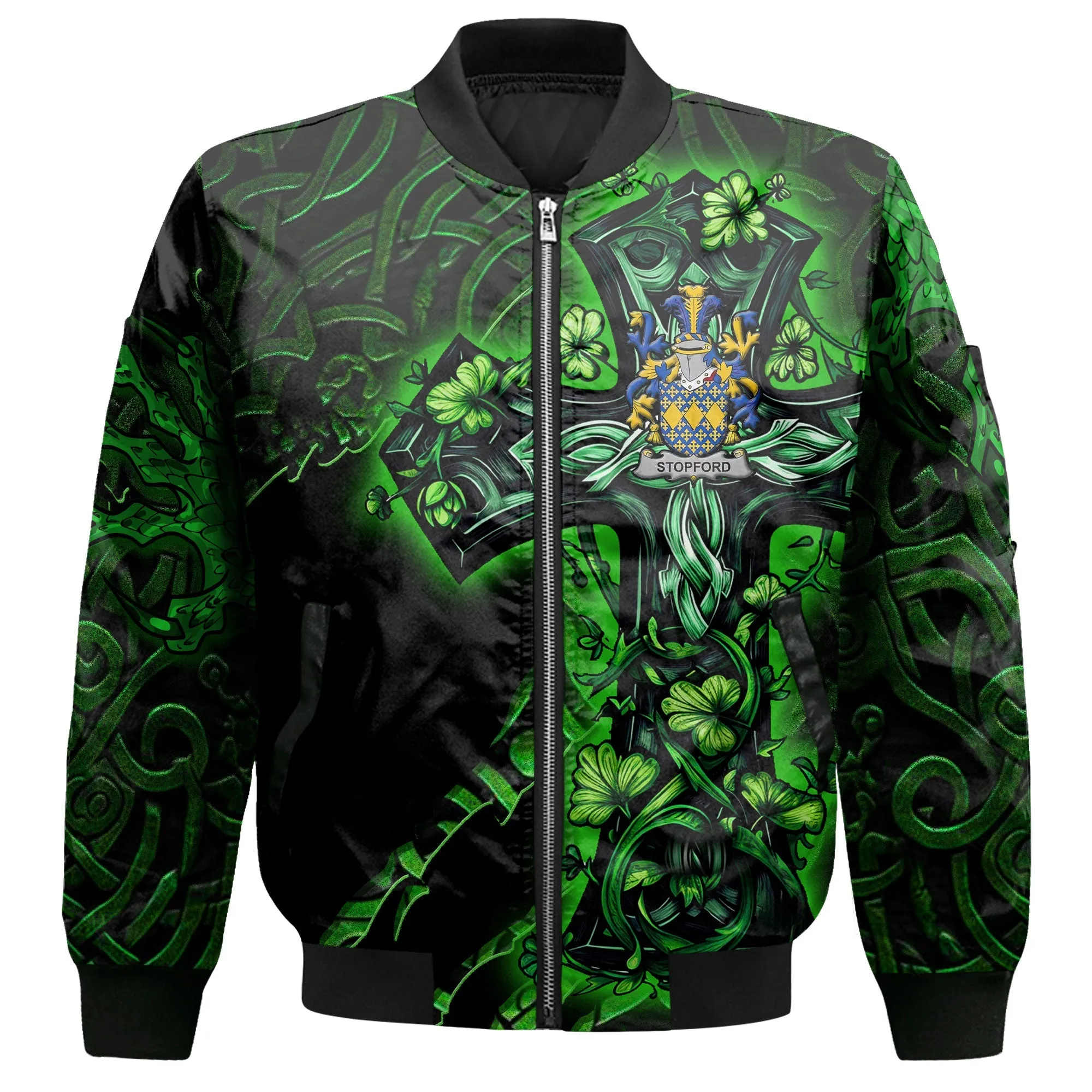 Stopford Bomber Jackets Celtic Cross And Dragon Style