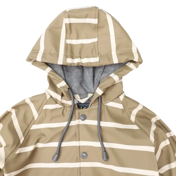 Striped Colour Change Raincoat - Chestnut
