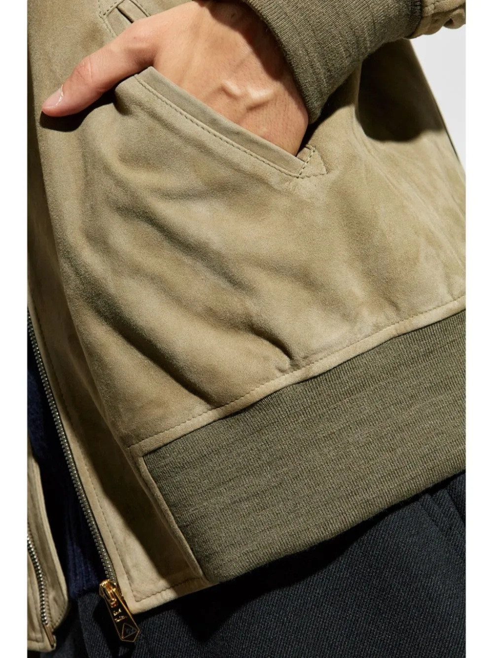 Suede bomber jacket