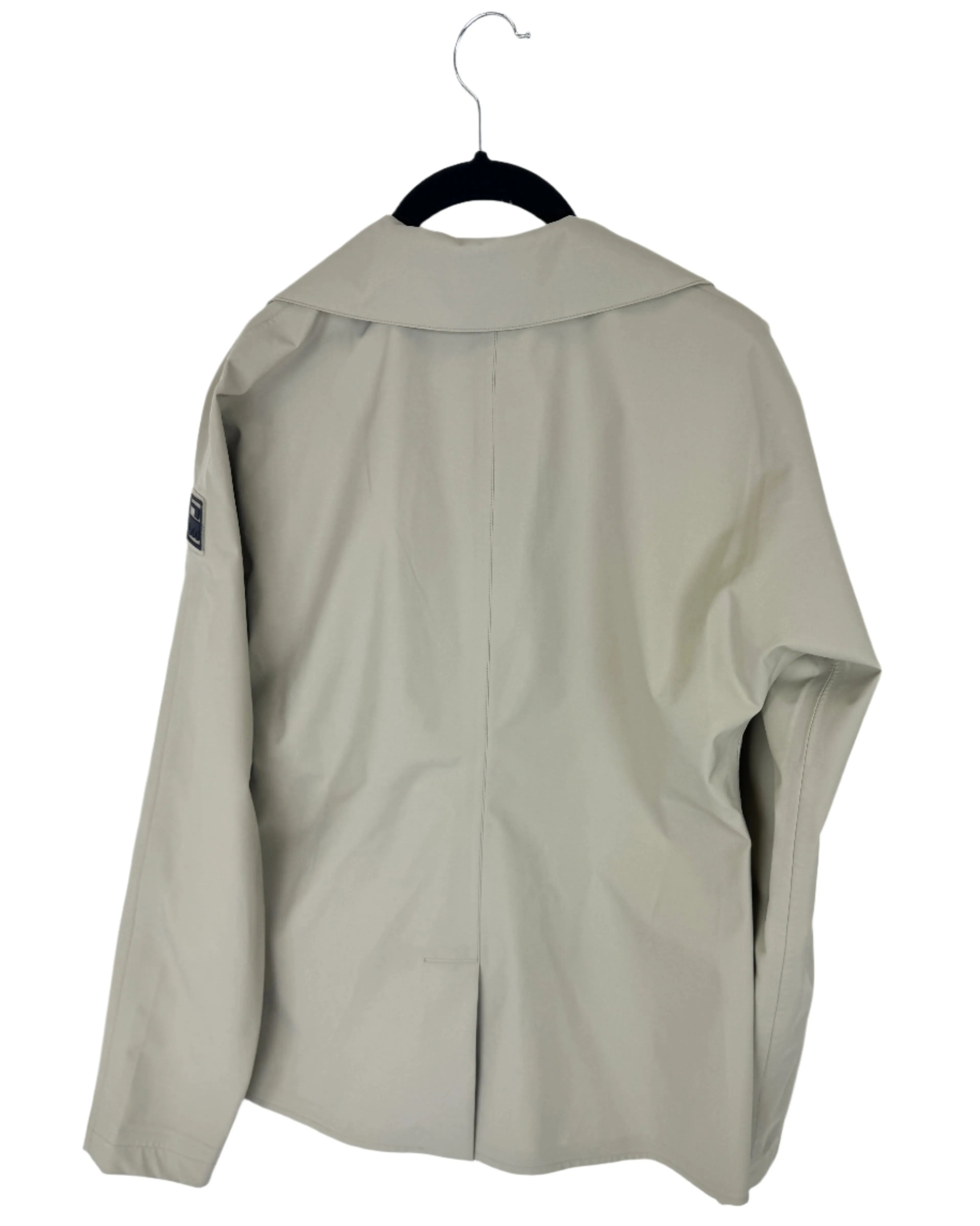 Tan Button Down Blazer Raincoat - Size 4