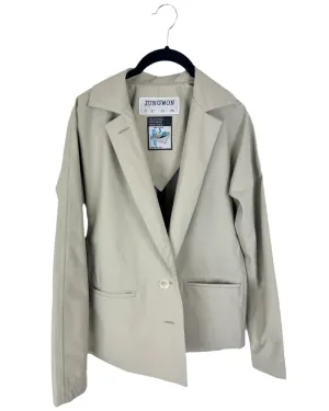 Tan Button Down Blazer Raincoat - Size 4