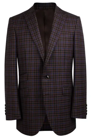 The Arnold Jacket - Cavanni Chocolate and Blue Multi Gingham