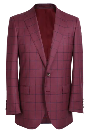 The Byron Jacket - Cavanni Raspberry/Navy Windowpane