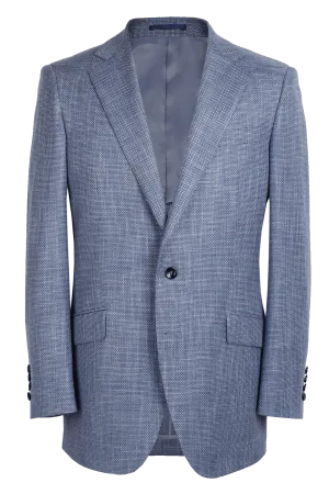 The Byron Jacket - Marzoni Blue Textured Dot