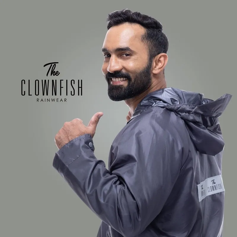 THE CLOWNFISH Rain Coat for Men Waterproof for Bike Reversible Double Layer with Hood Raincoat for Men. Set of Top and Bottom Packed in a Storage Bag Captain Series (Blue, Large)