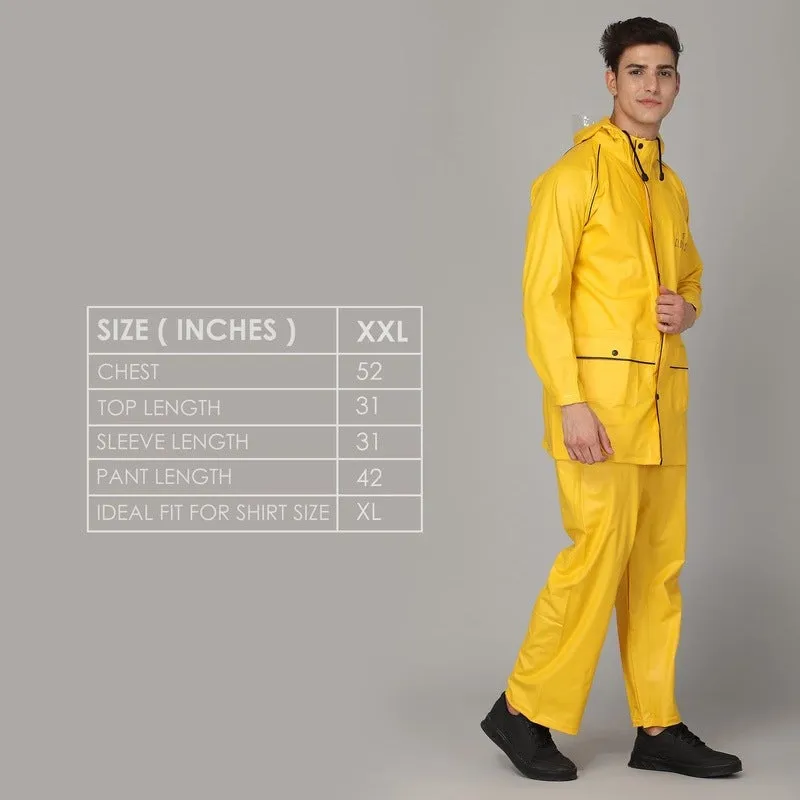 THE CLOWNFISH Rain Coat for Men Waterproof for Bike Reversible Double Layer with Hood Raincoat for Men. Set of Top and Bottom Packed in a Storage Bag Prime Pro Series (Blue, X-Large)