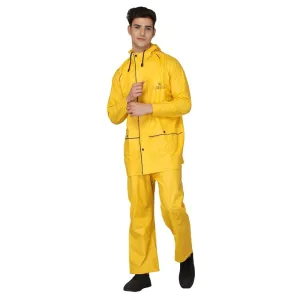 THE CLOWNFISH Rain Coat for Men Waterproof for Bike Reversible Double Layer with Hood Raincoat for Men. Set of Top and Bottom Packed in a Storage Bag Prime Pro Series (Blue, X-Large)