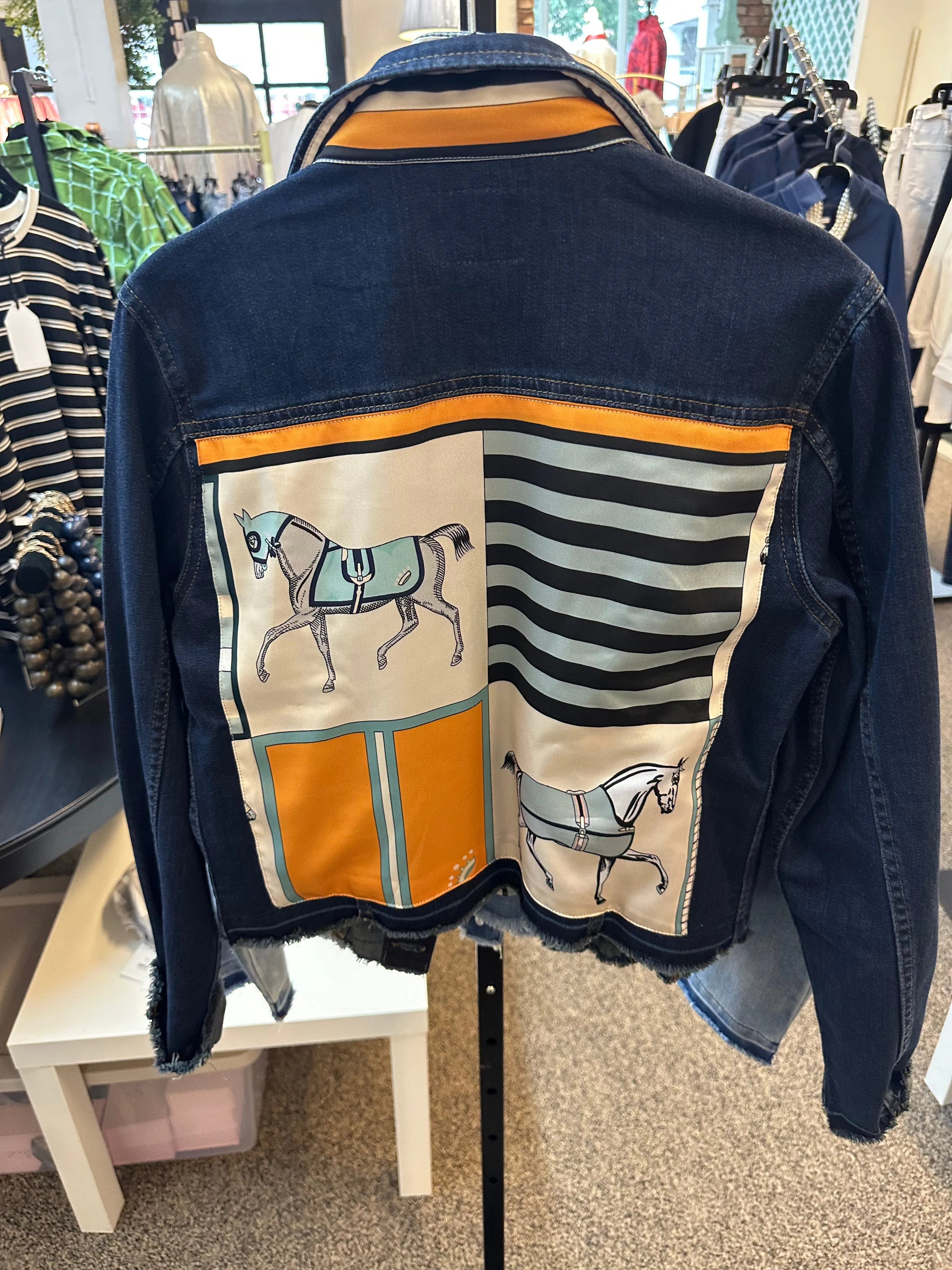 The Dark Denim Jacket - Black and Blue Horse