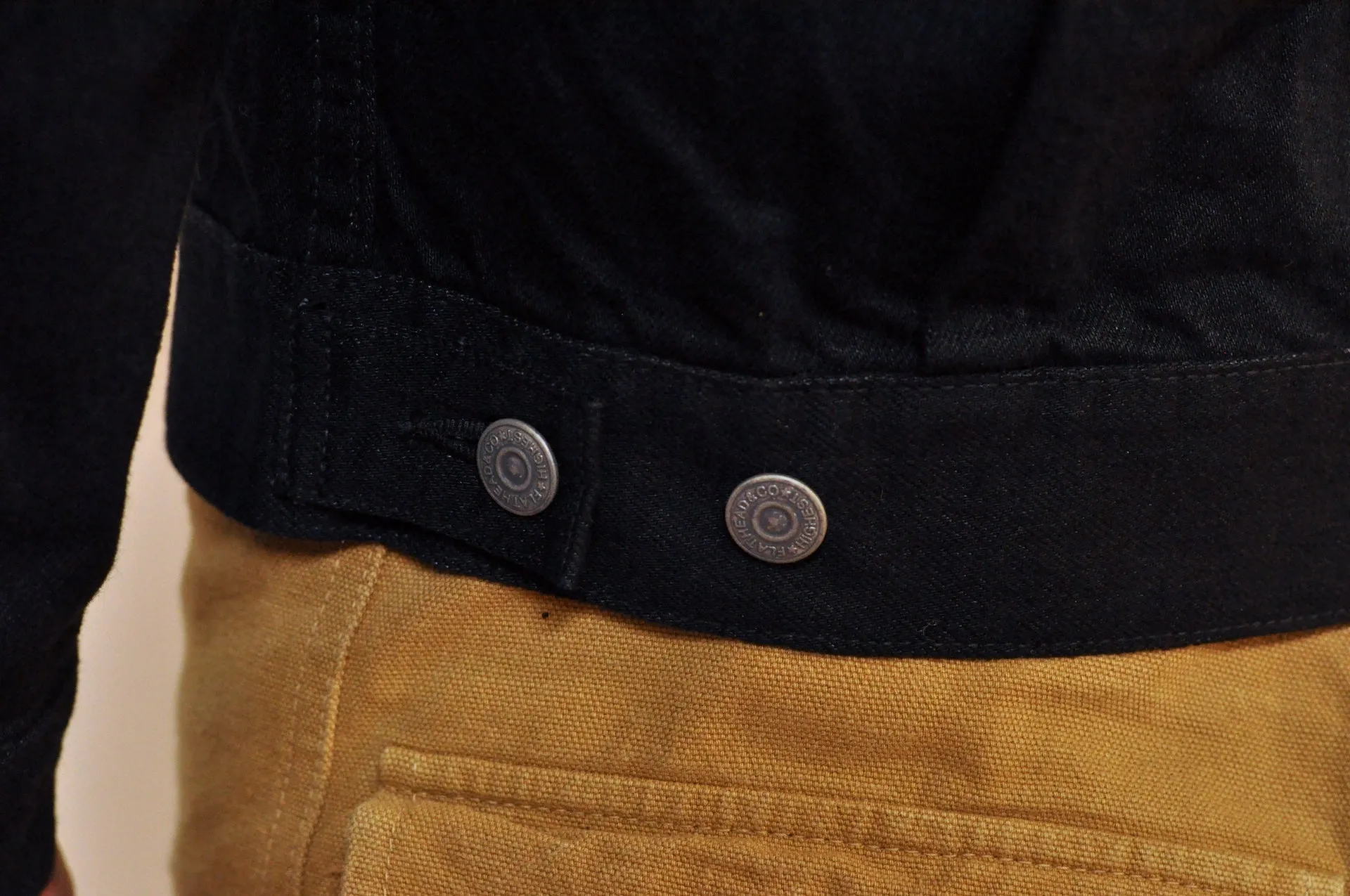 The Flat Head 14.5oz 50s Type 2 Denim Jacket (Black)