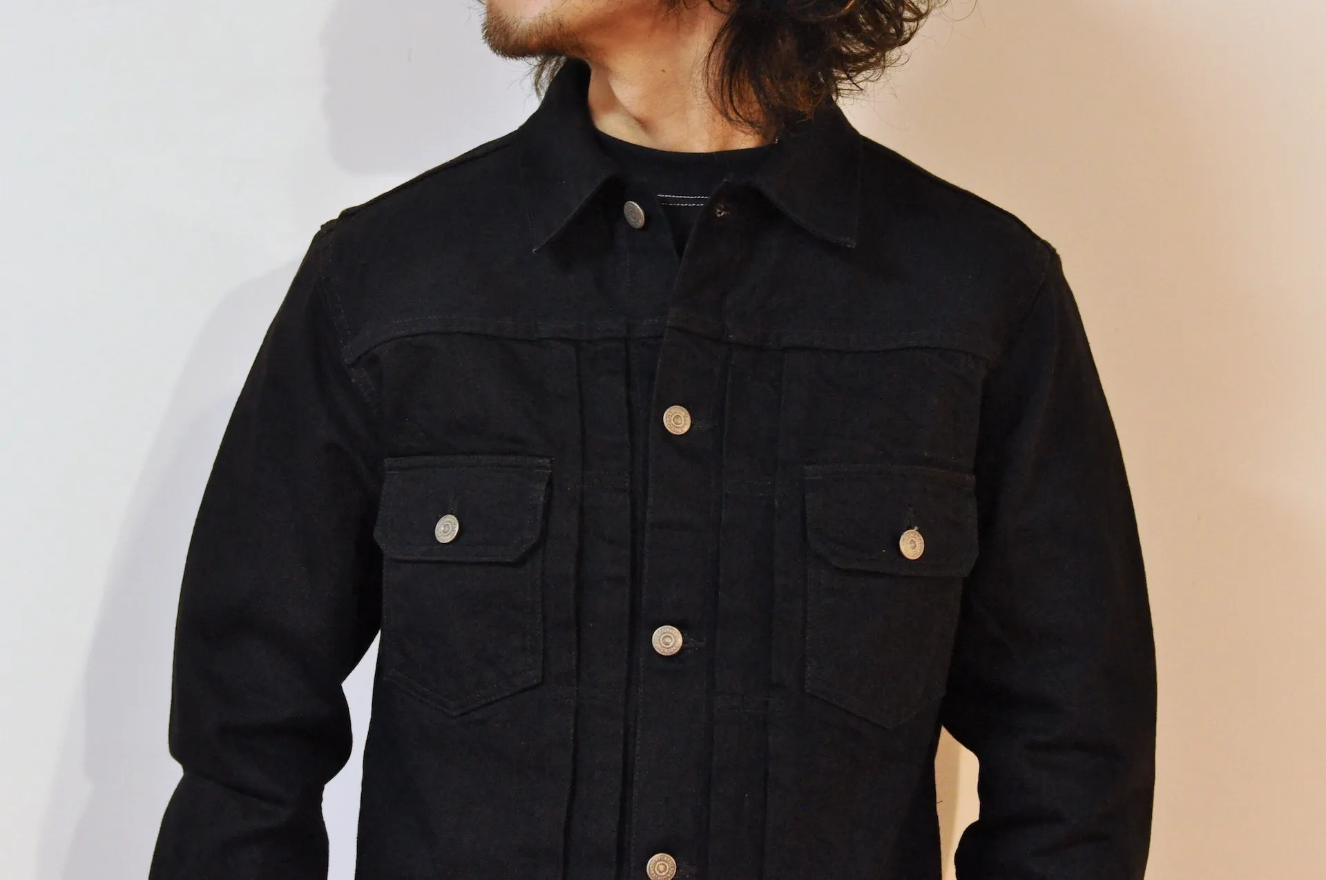 The Flat Head 14.5oz 50s Type 2 Denim Jacket (Black)