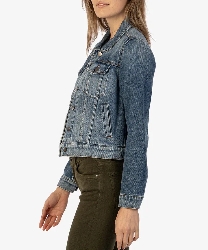 The Julia Cropped Denim Jacket - Capitalized