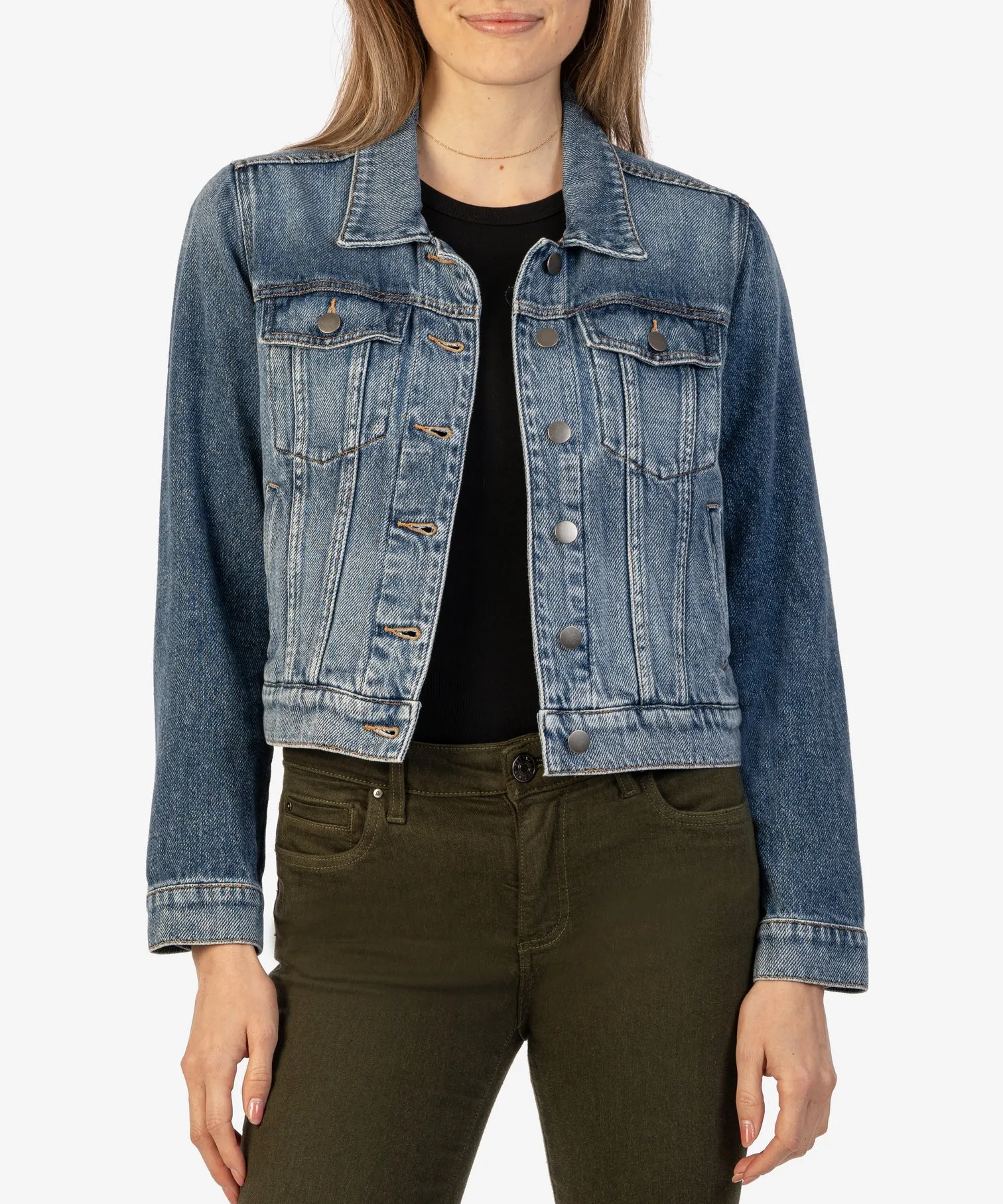 The Julia Cropped Denim Jacket - Capitalized