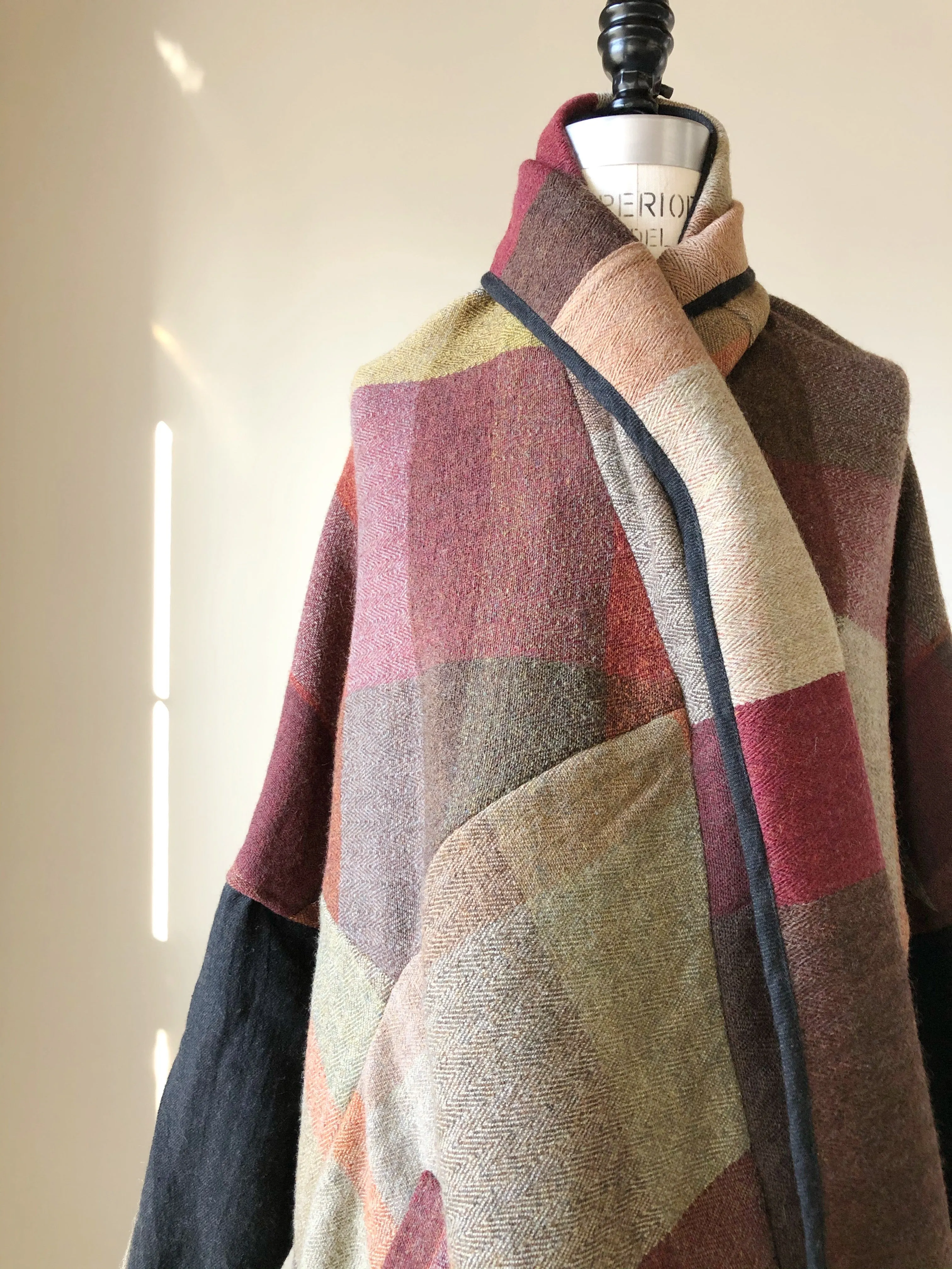 thistle hill wool and cotton herringbone flannel cocoon wrap