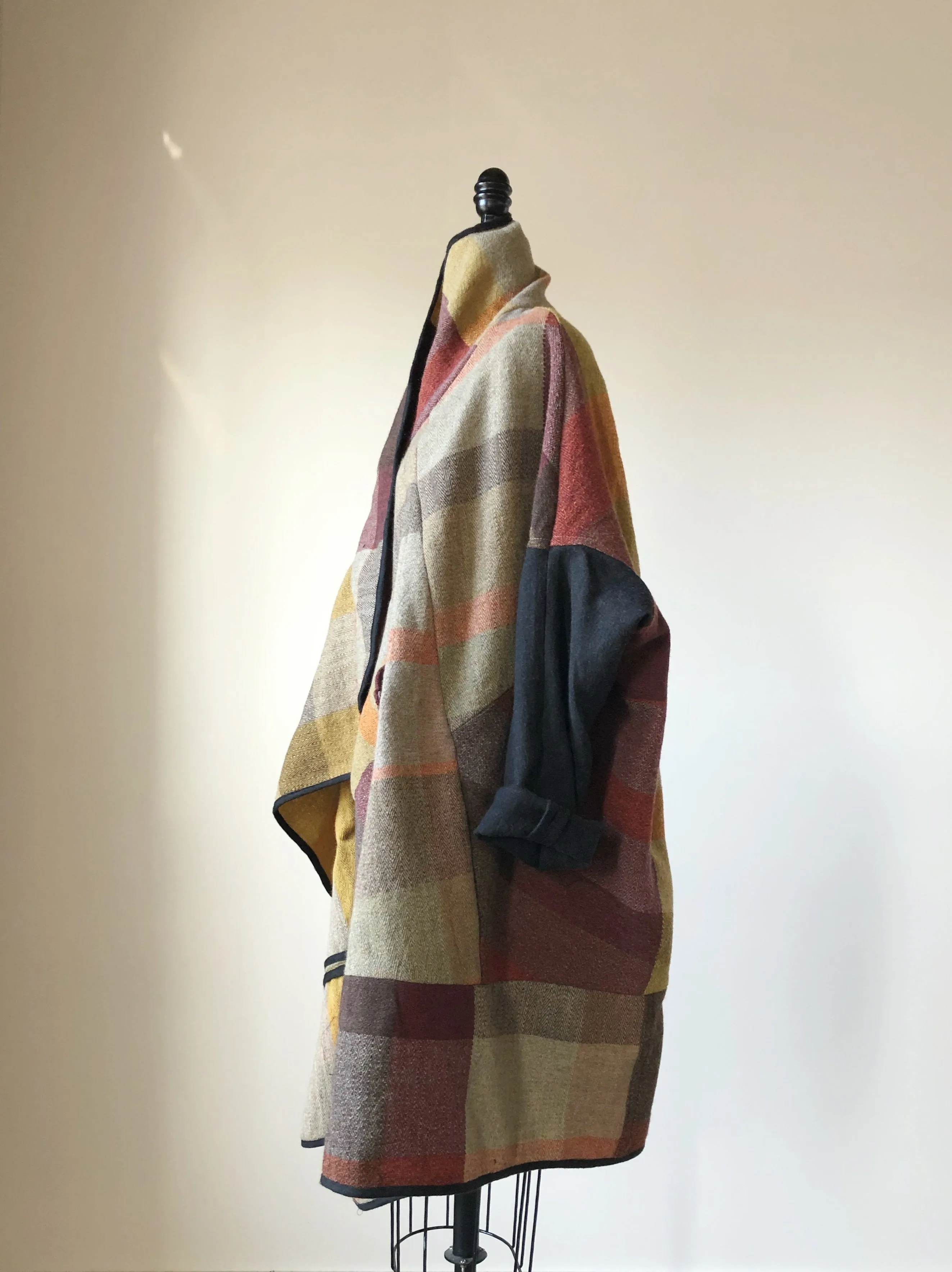thistle hill wool and cotton herringbone flannel cocoon wrap