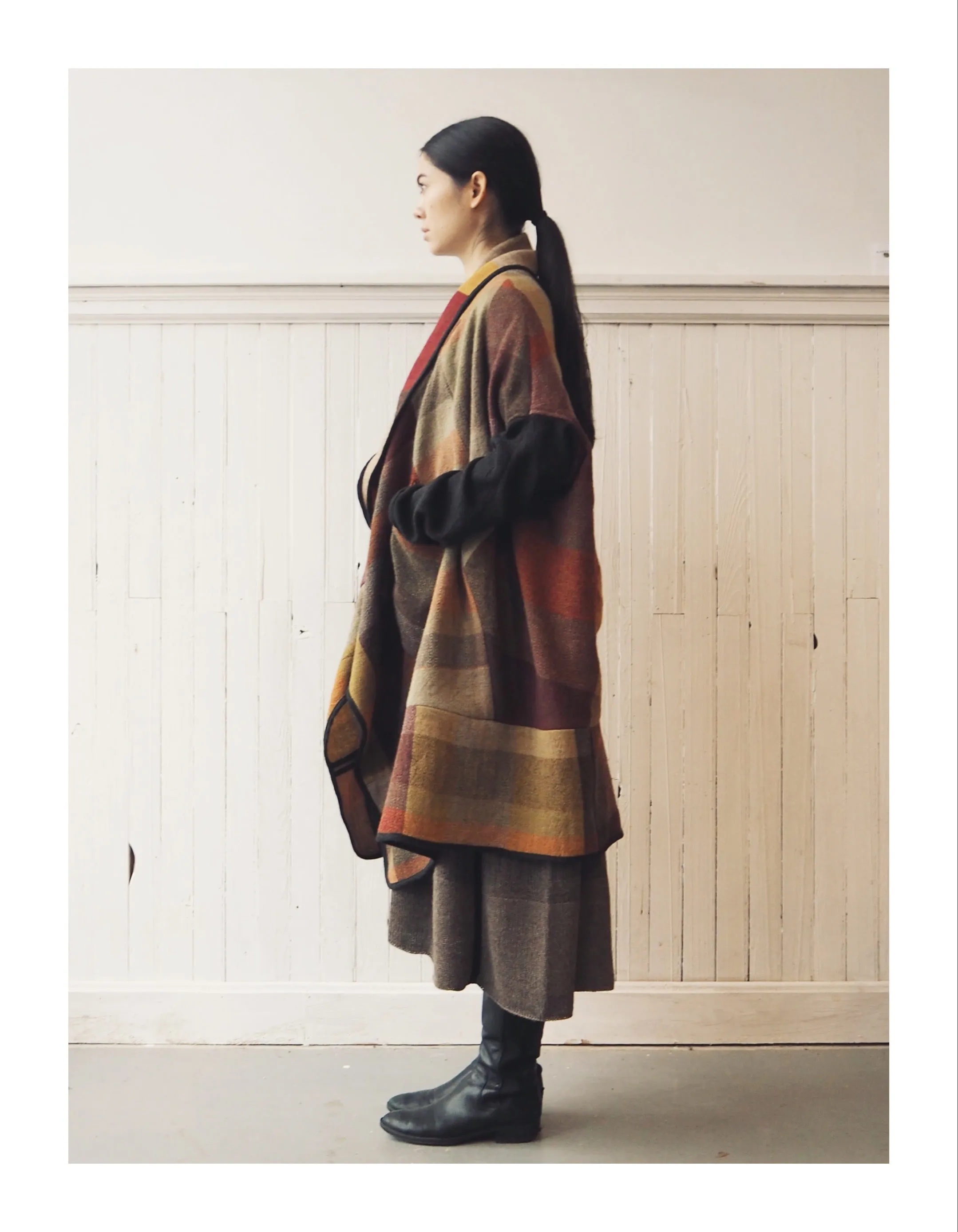 thistle hill wool and cotton herringbone flannel cocoon wrap