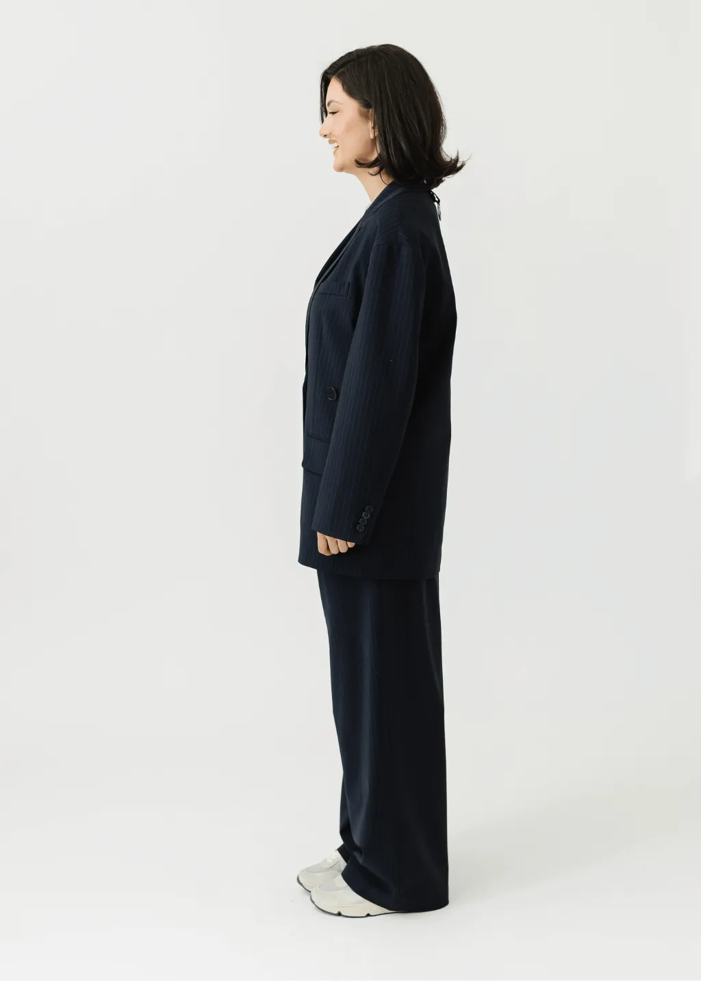 Tibi Dominic Pinstripe Detached Lapel Liam Blazer