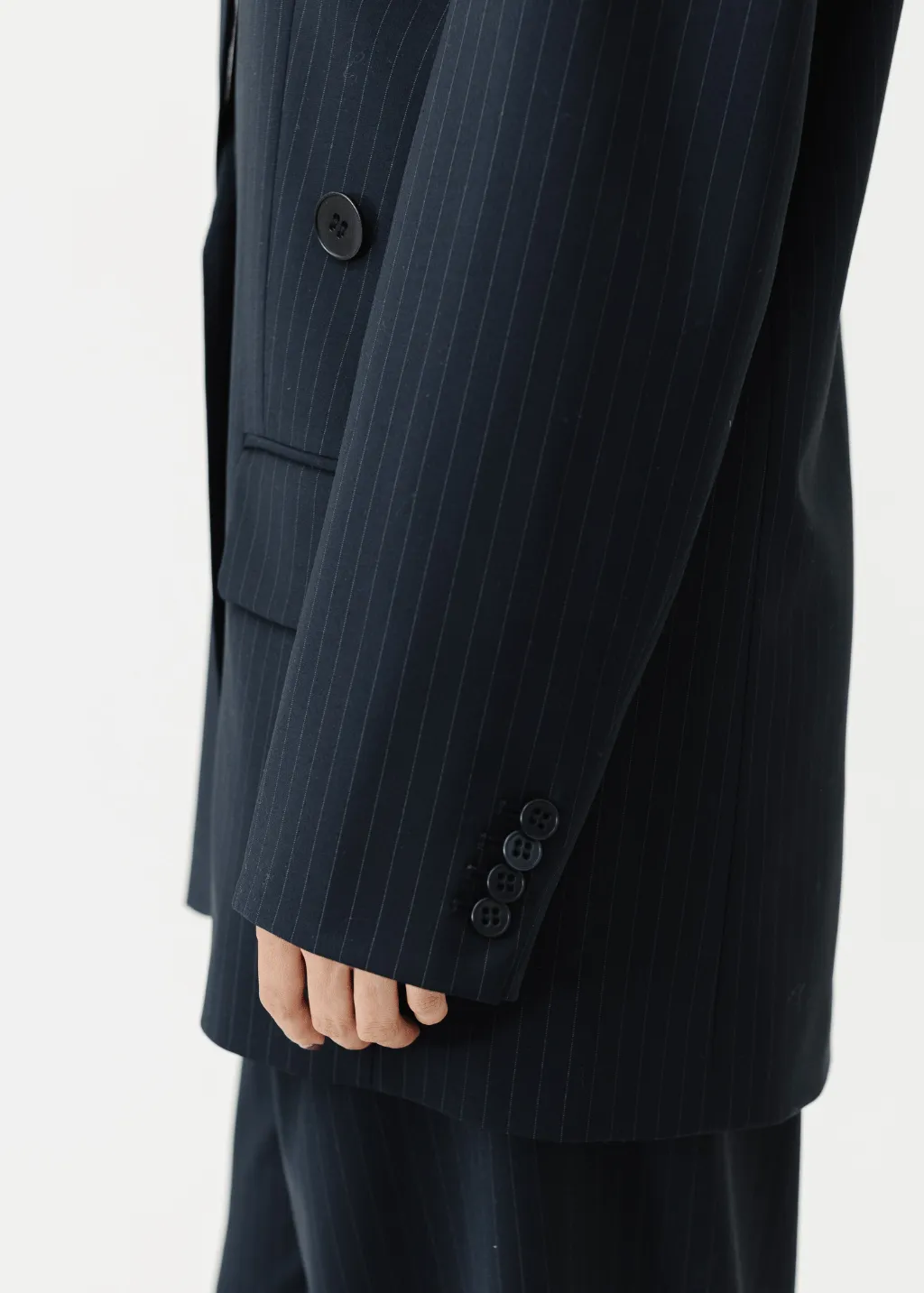 Tibi Dominic Pinstripe Detached Lapel Liam Blazer