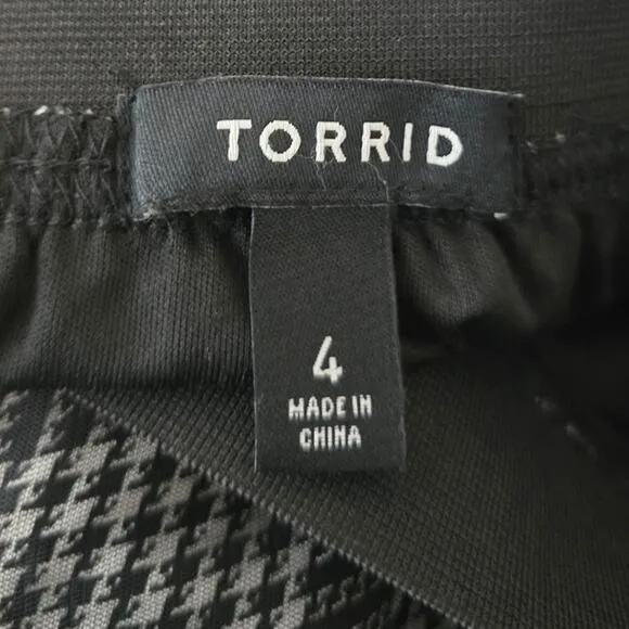 Torrid Black White Gingham Mesh Tulle Knee Length Skirt Women's 4 - 4X