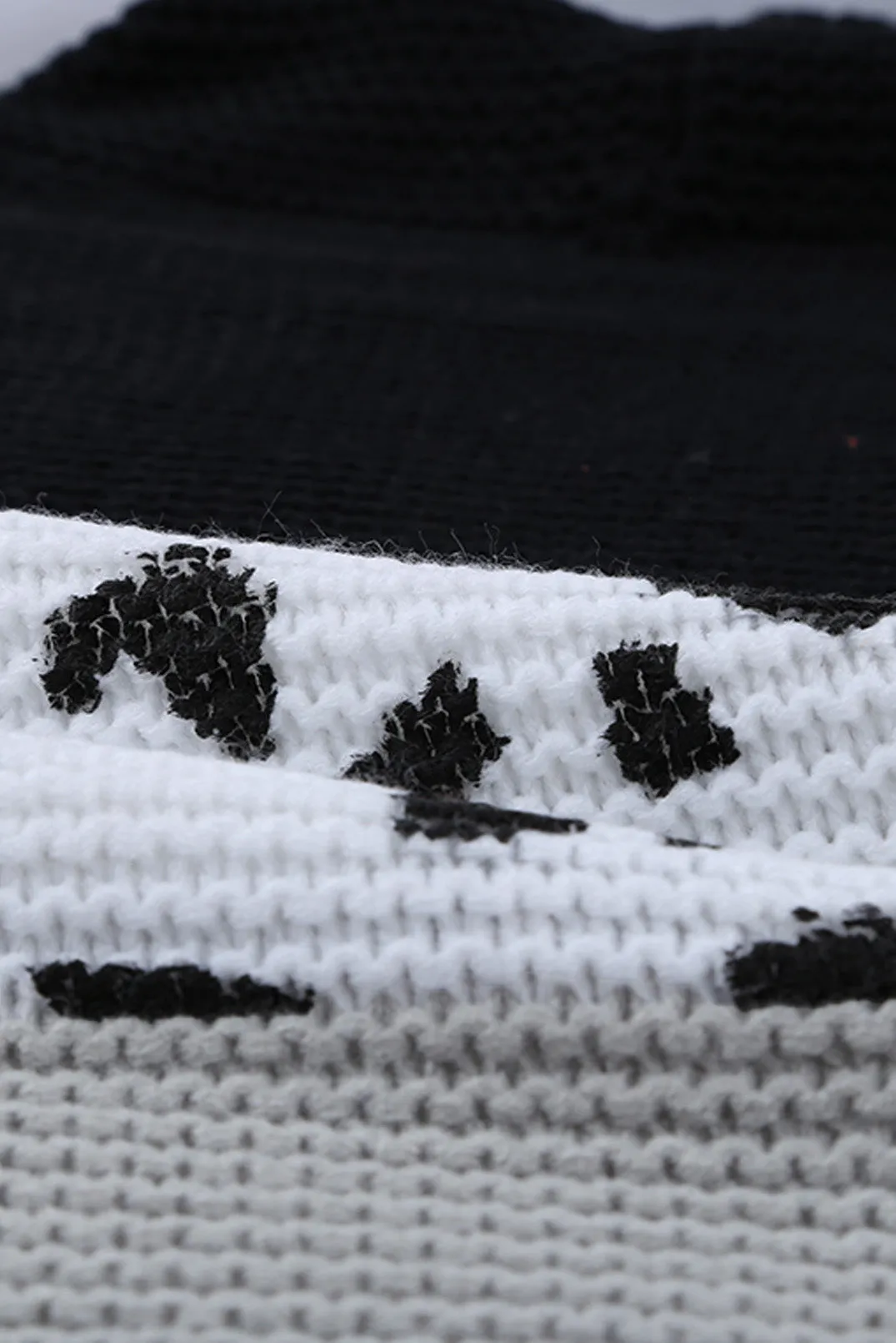 Turtleneck Splicing Chunky Knit Pullover Sweater