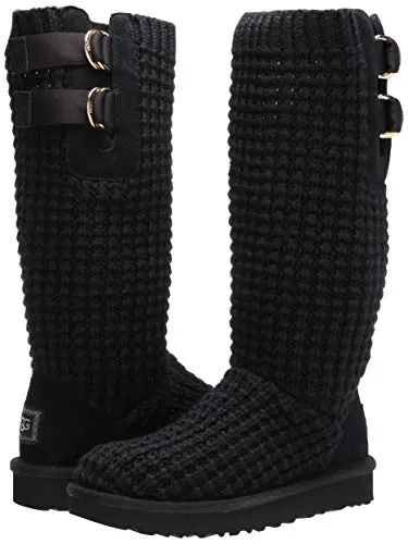 UGG womens Classic Solene Tall Fashion Boot, Black, 9 US