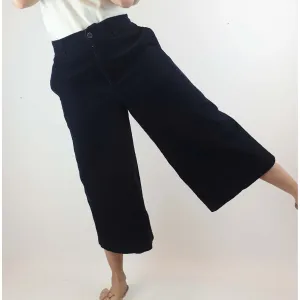 Uniqlo chunky navy cord wide leg pants with pockets size 28 (best fits size 10)