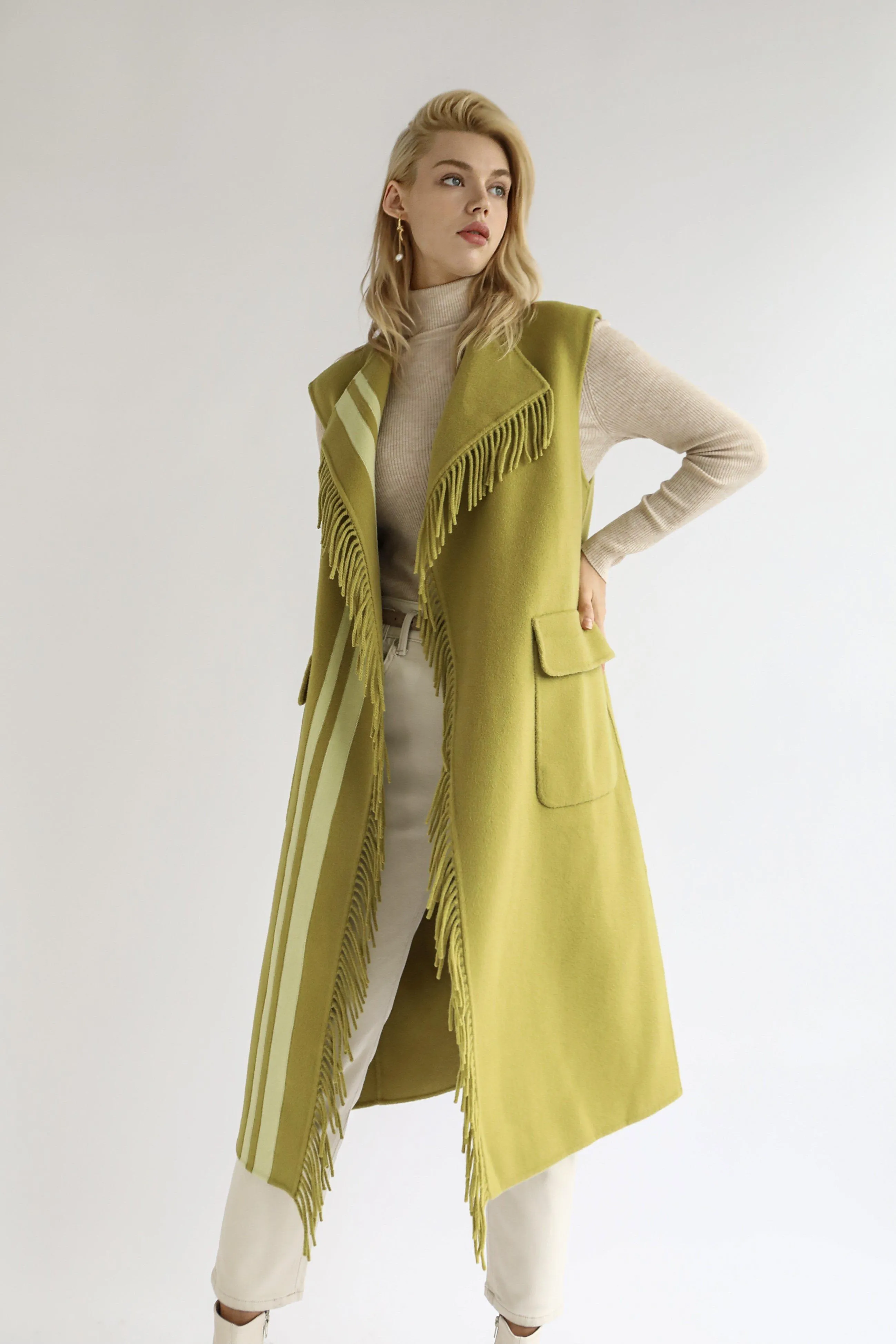 Upper East Fringed Wool Vest