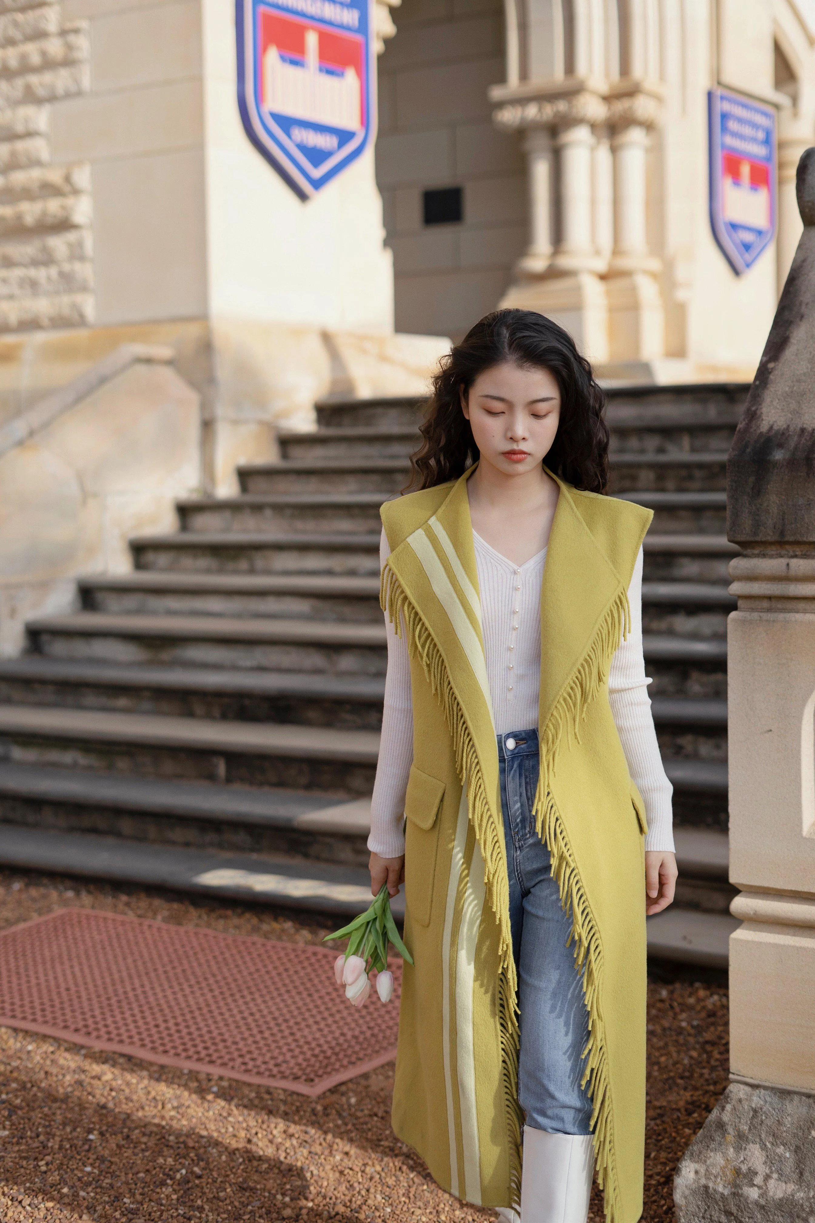 Upper East Fringed Wool Vest
