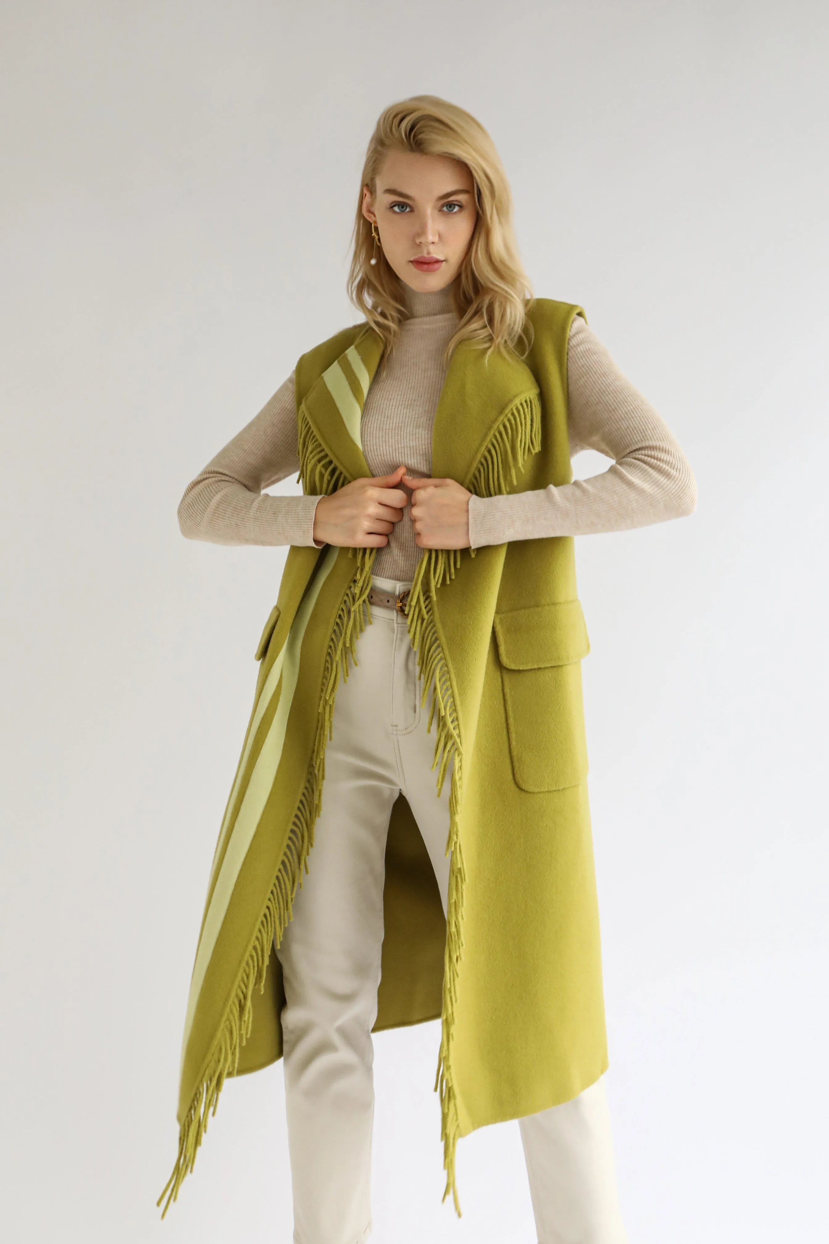 Upper East Fringed Wool Vest
