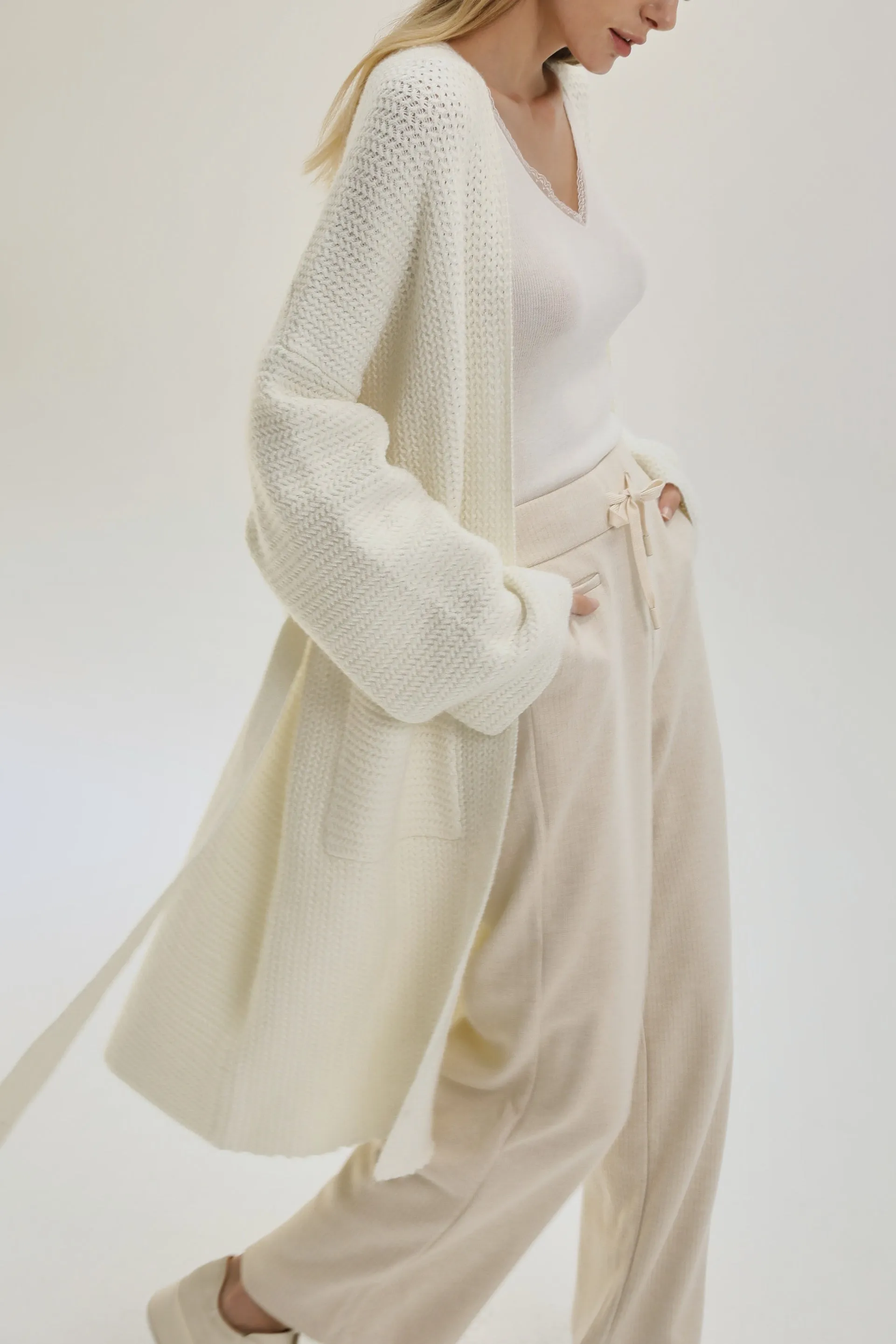 Upscale Wool Blend Knit Cardigan