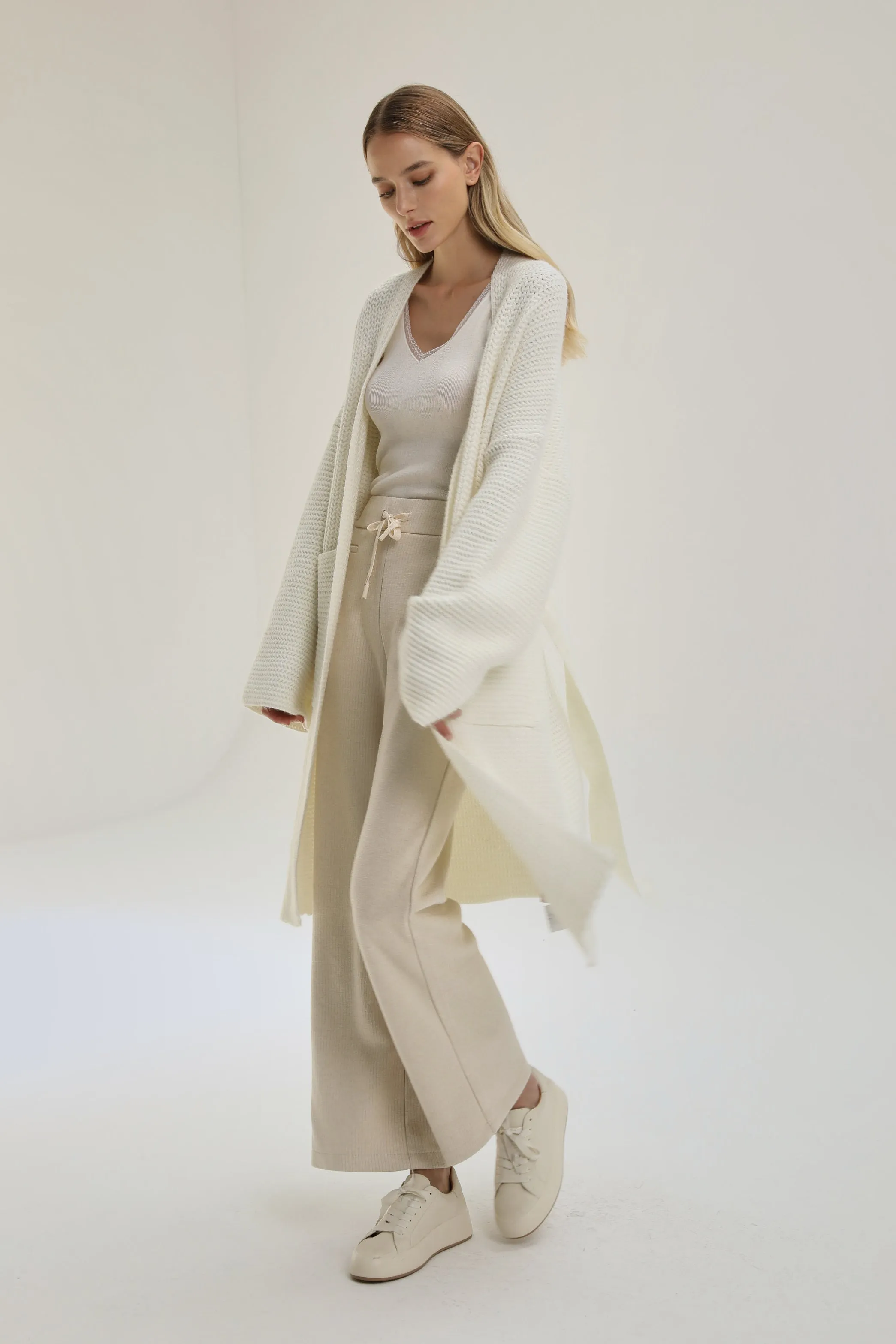 Upscale Wool Blend Knit Cardigan