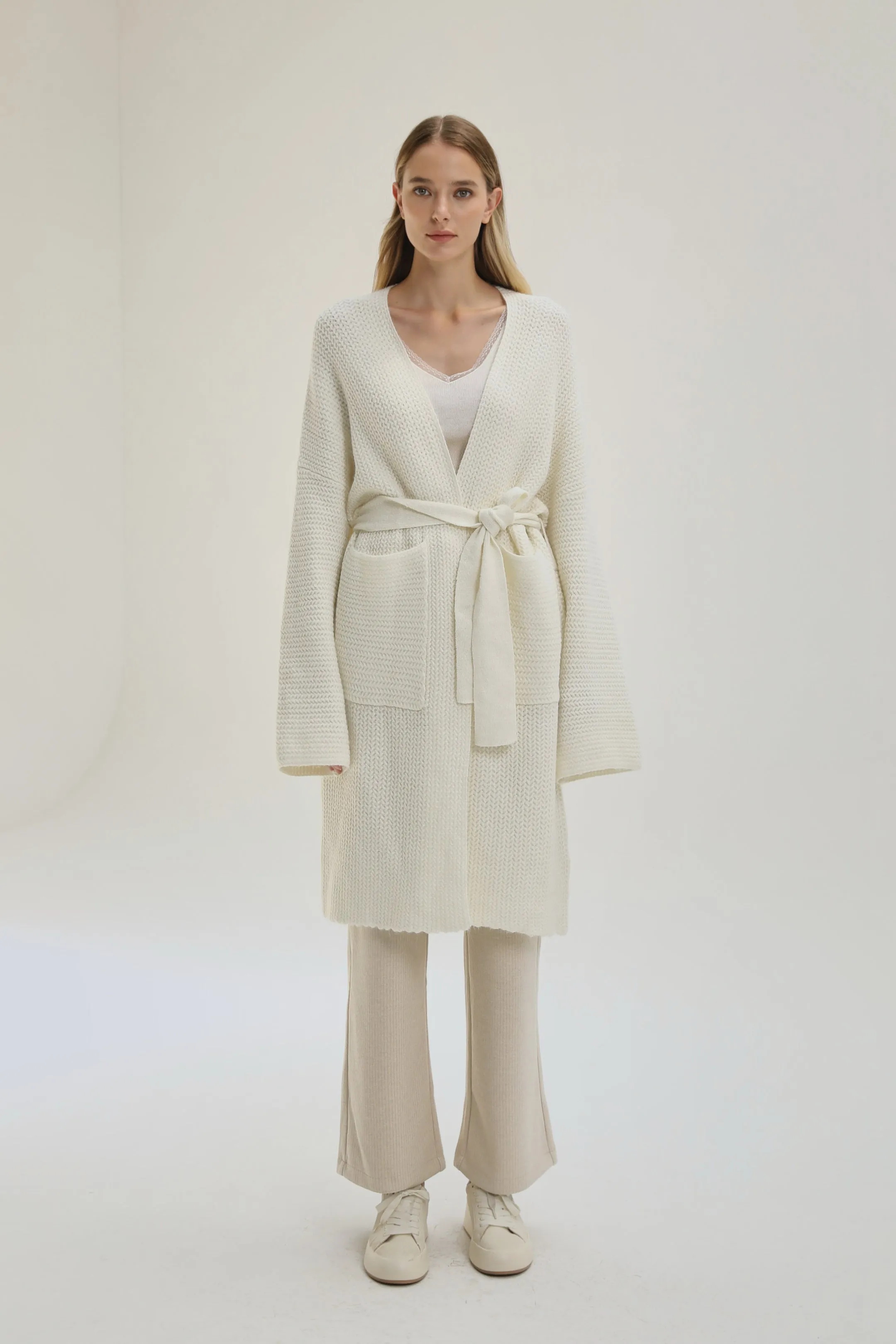 Upscale Wool Blend Knit Cardigan