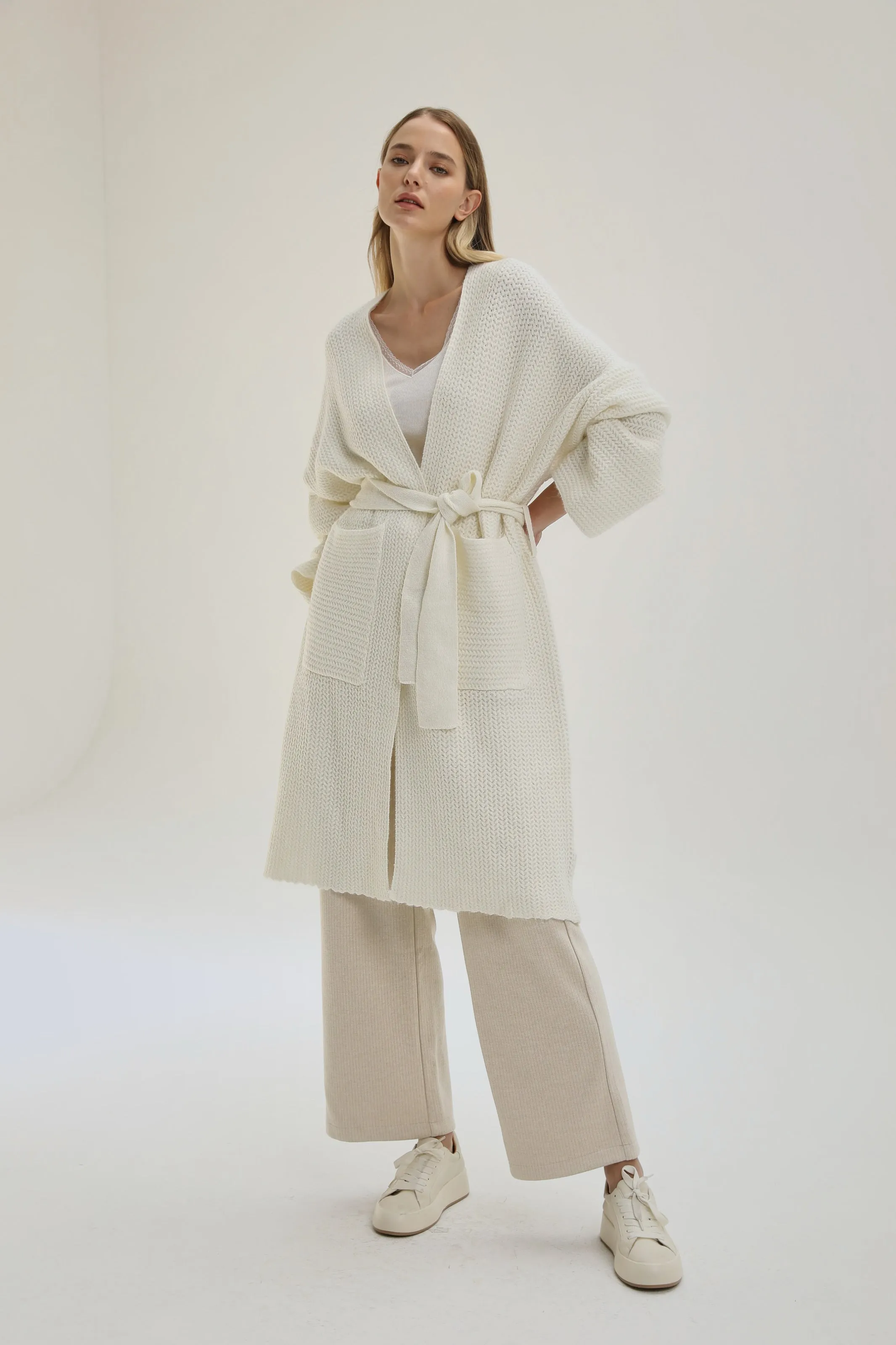 Upscale Wool Blend Knit Cardigan