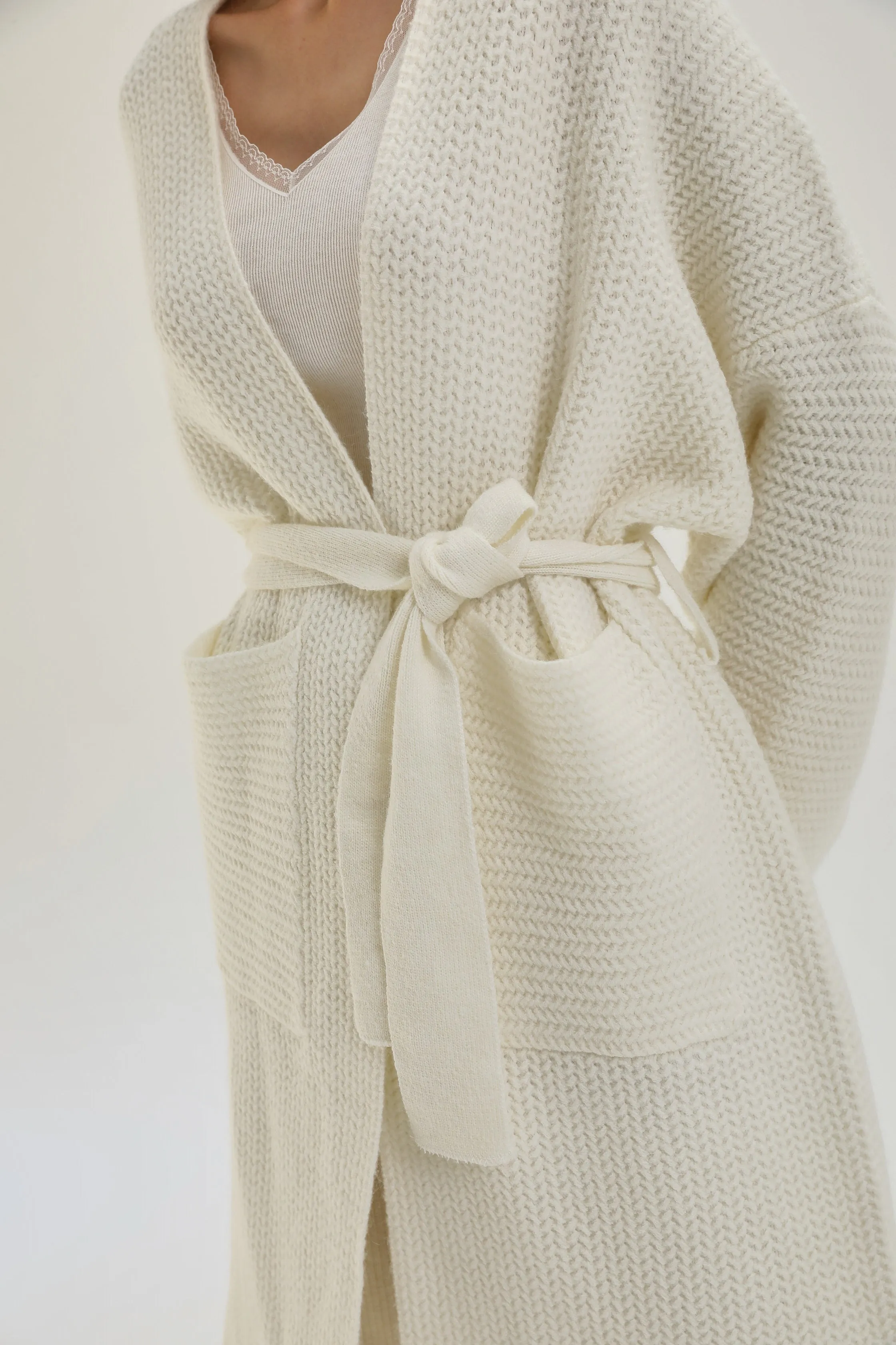 Upscale Wool Blend Knit Cardigan