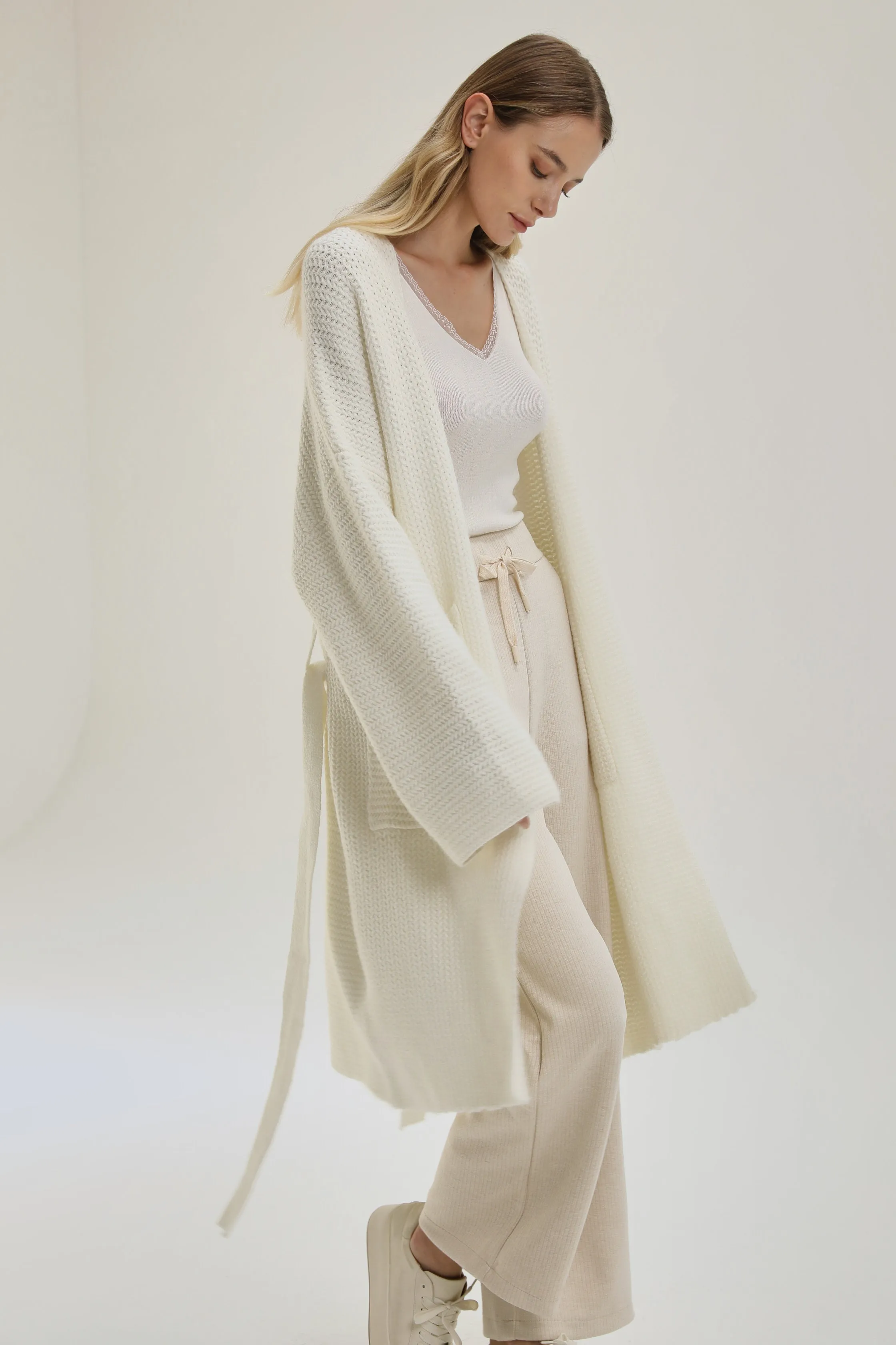 Upscale Wool Blend Knit Cardigan