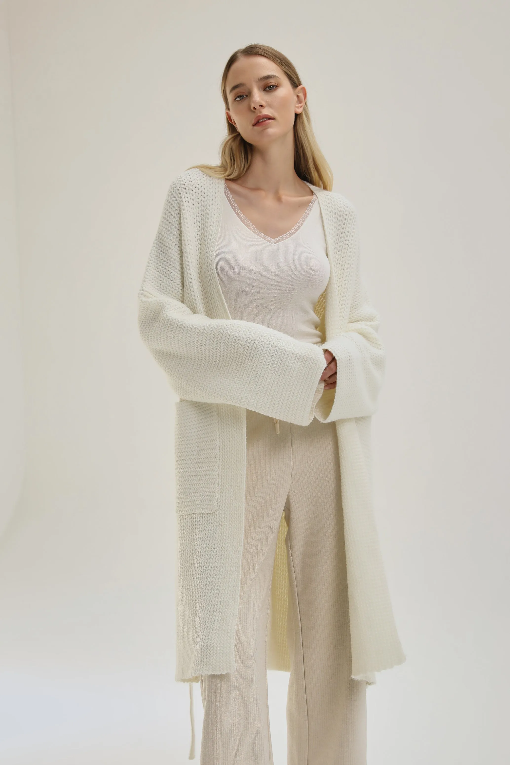 Upscale Wool Blend Knit Cardigan