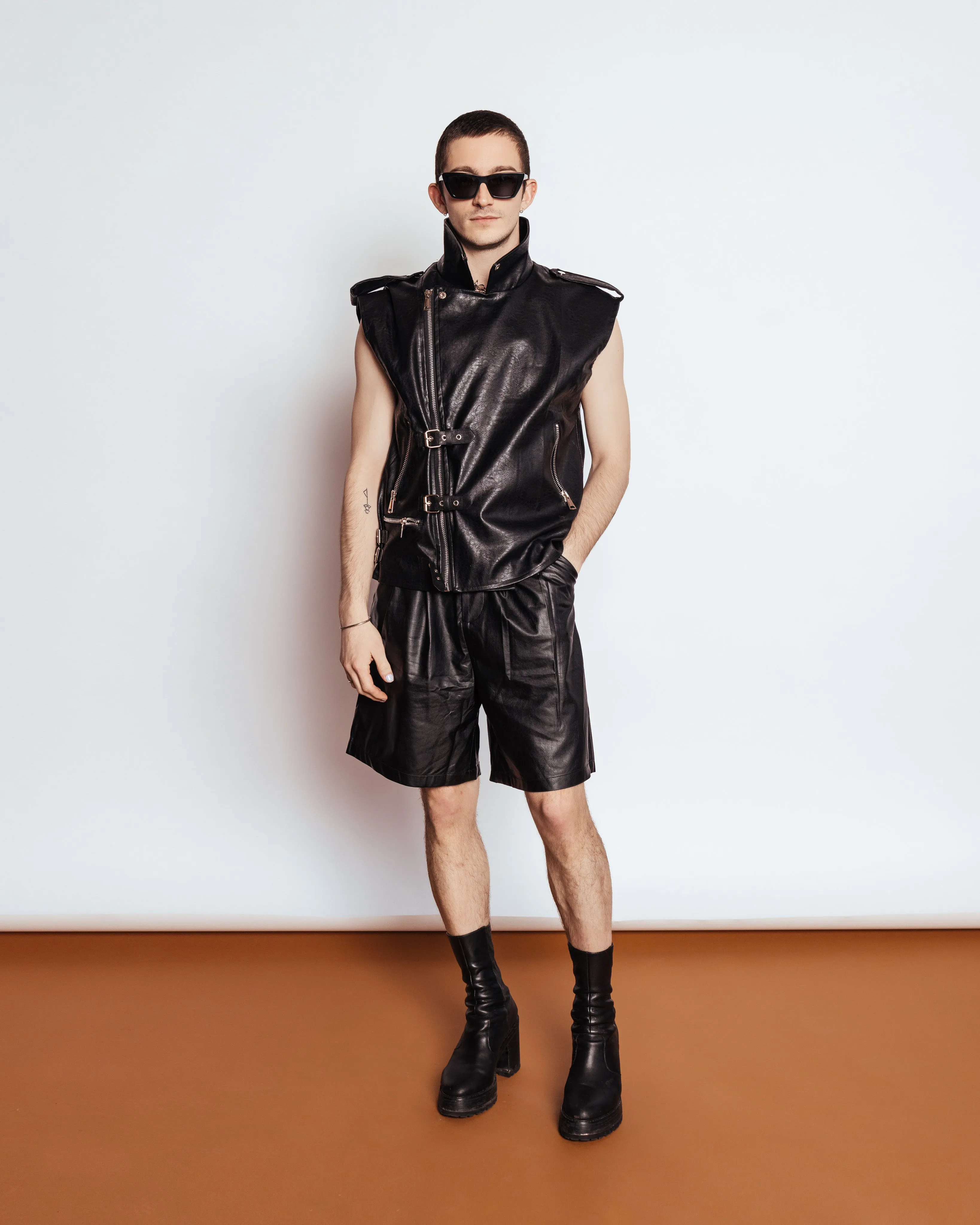 Vegan Leather Bikers Vest  Spring 22