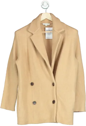 Vince. Camel Double-Breasted Peacoat UK S