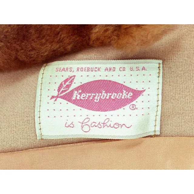 Vintage Ladies Jacket Peach Wool w. Mouton Shawl Collar  Late1940s Large