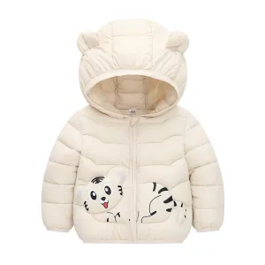 Warm Lightweight Cotton Quilted Children's Jackets with a Hood with Cute Designs from 2 to 6 Years